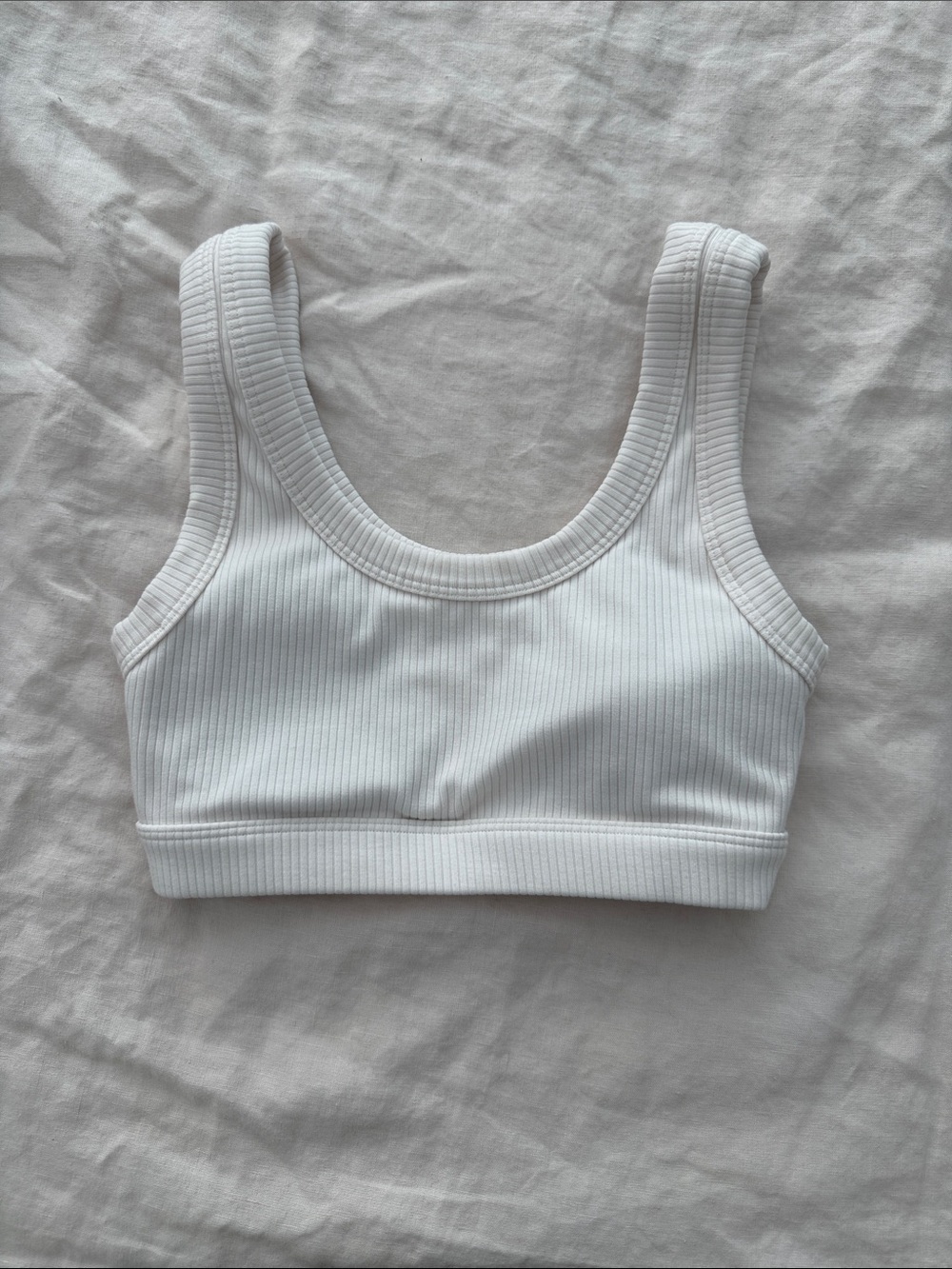 ALO Yoga White Ribbed Crop Bralette